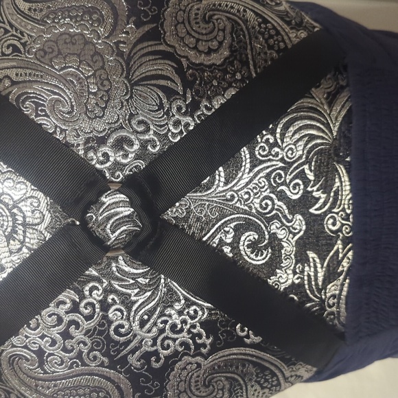 NWT Anthropologie Navy Ruffle Black Ribbon Crop Top - Picture 7 of 13